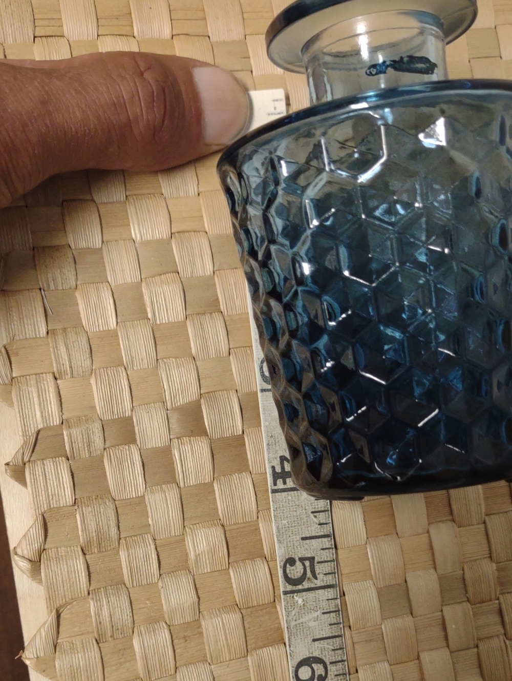 Blue Textured Glass Vase - Unbranded - Picture 3 of 5